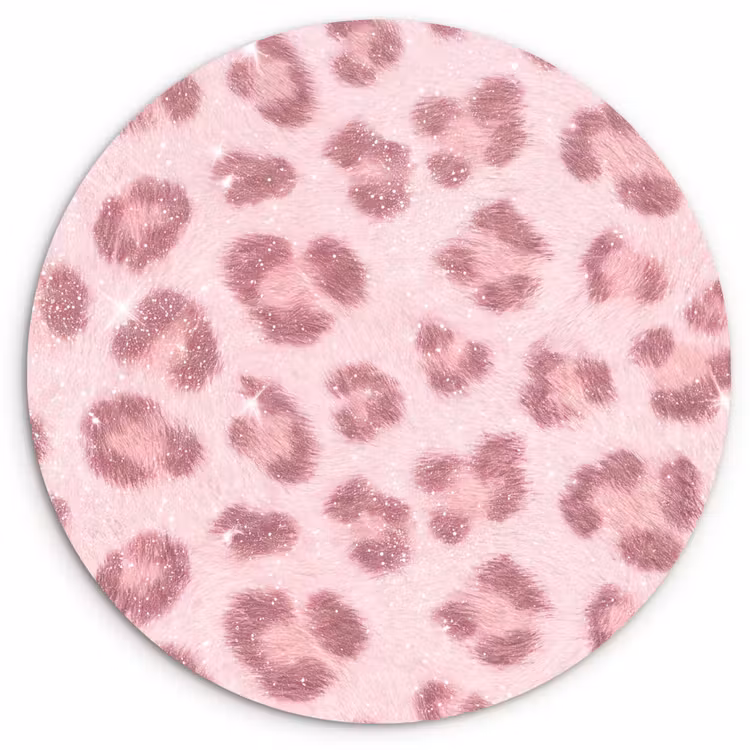 Muurcirkel - Roze dierenprint - Glitter — 1