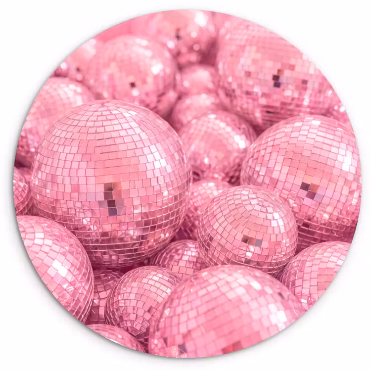 Muurcirkel - Roze disco ballen — 1
