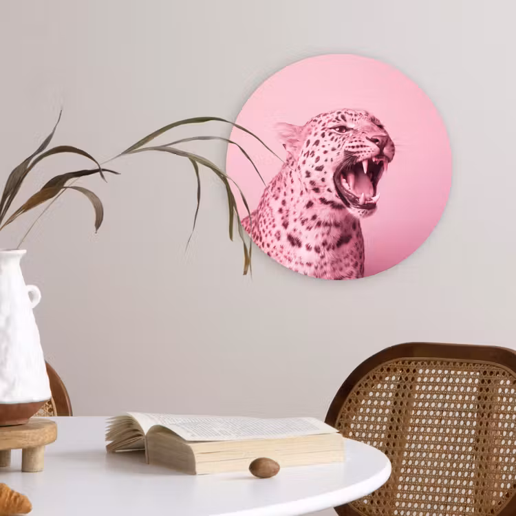 Muurcirkel - Roze kat - Modern — 4