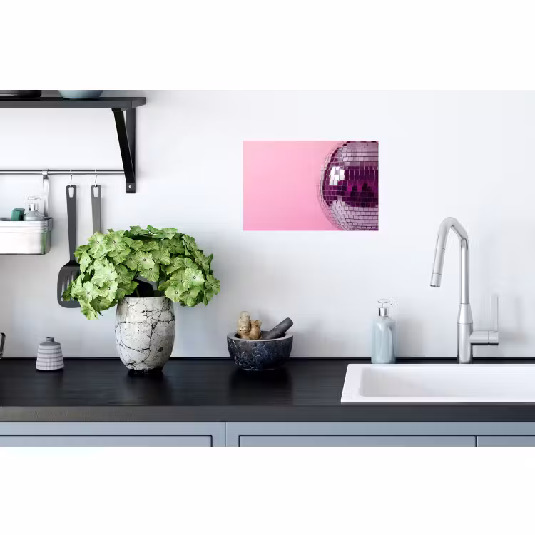 Muursticker - Spiegelbal - Zilver - Modern — 2