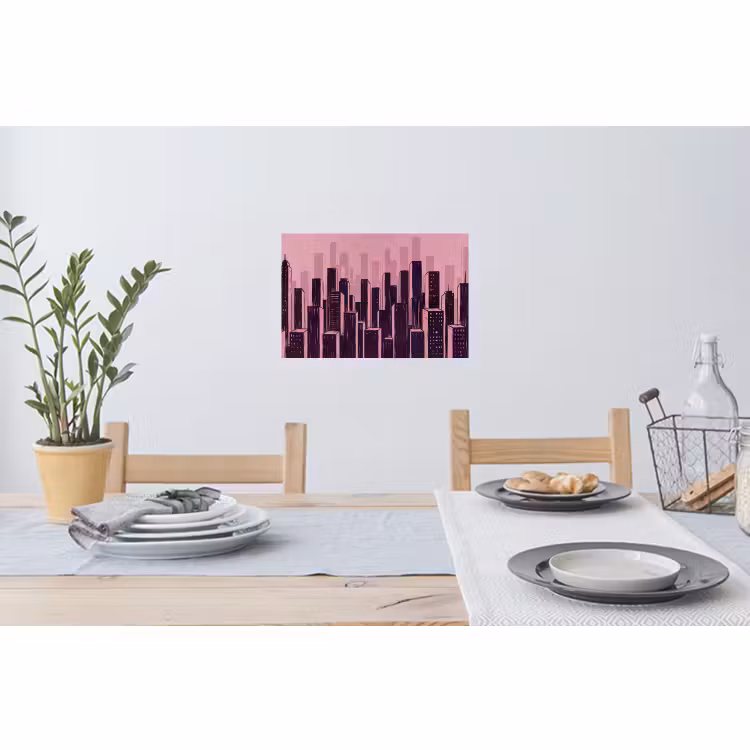 Muursticker - Stad - Abstract - Roze — 3