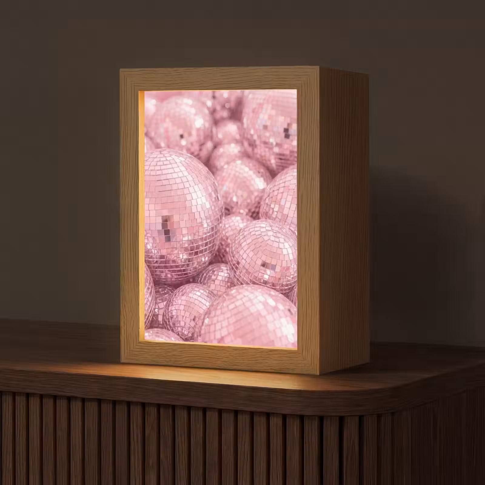 Gepersonaliseerde Lightbox - Roze disco ballen — 1