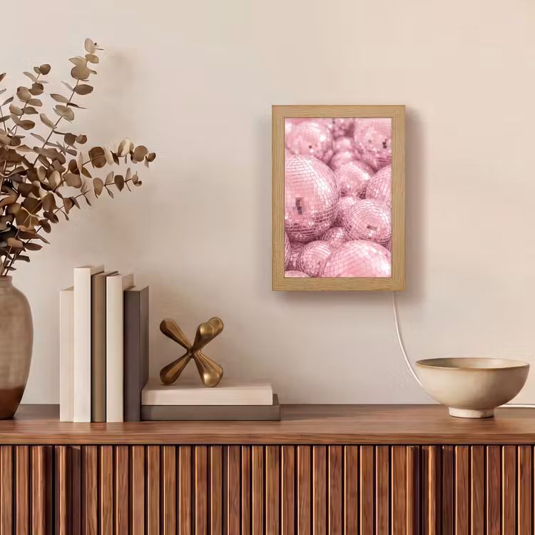 Gepersonaliseerde Lightbox - Roze disco ballen — 4