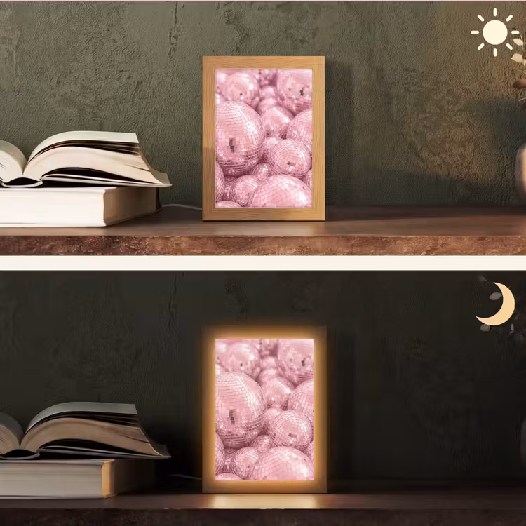 Gepersonaliseerde Lightbox - Roze disco ballen — 5