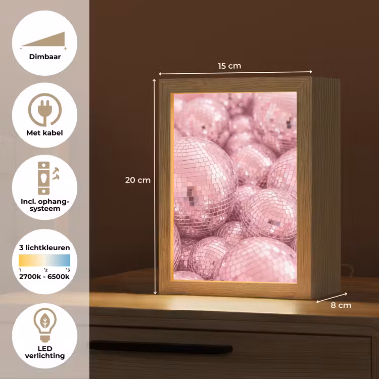 Gepersonaliseerde Lightbox - Roze disco ballen — 7
