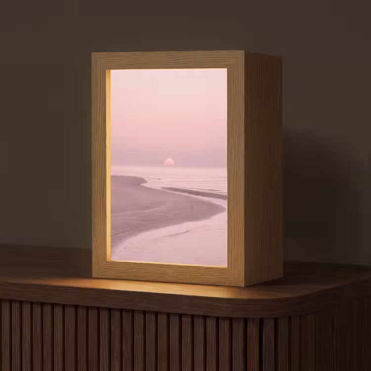 Gepersonaliseerde Lightbox - Roze zonsondergang - Strand — 1