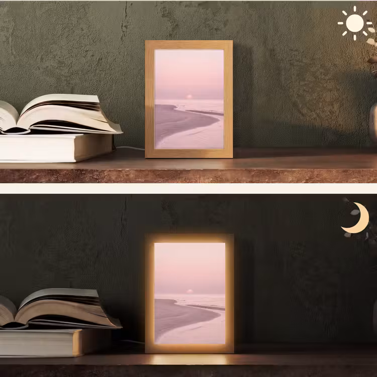 Gepersonaliseerde Lightbox - Roze zonsondergang - Strand — 5