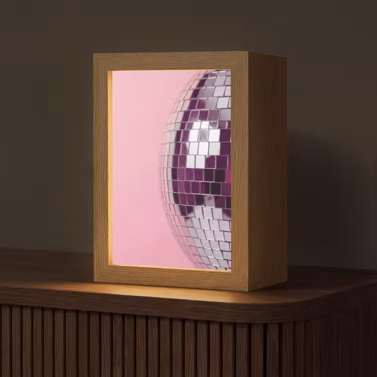 Gepersonaliseerde Lightbox - Spiegelbal - Zilver - Modern — 1