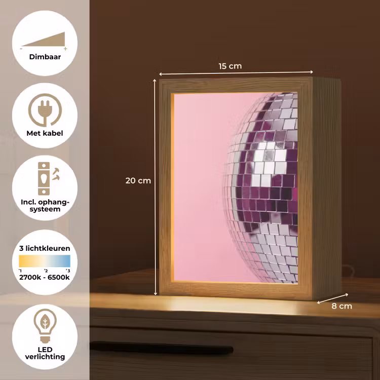 Gepersonaliseerde Lightbox - Spiegelbal - Zilver - Modern — 7