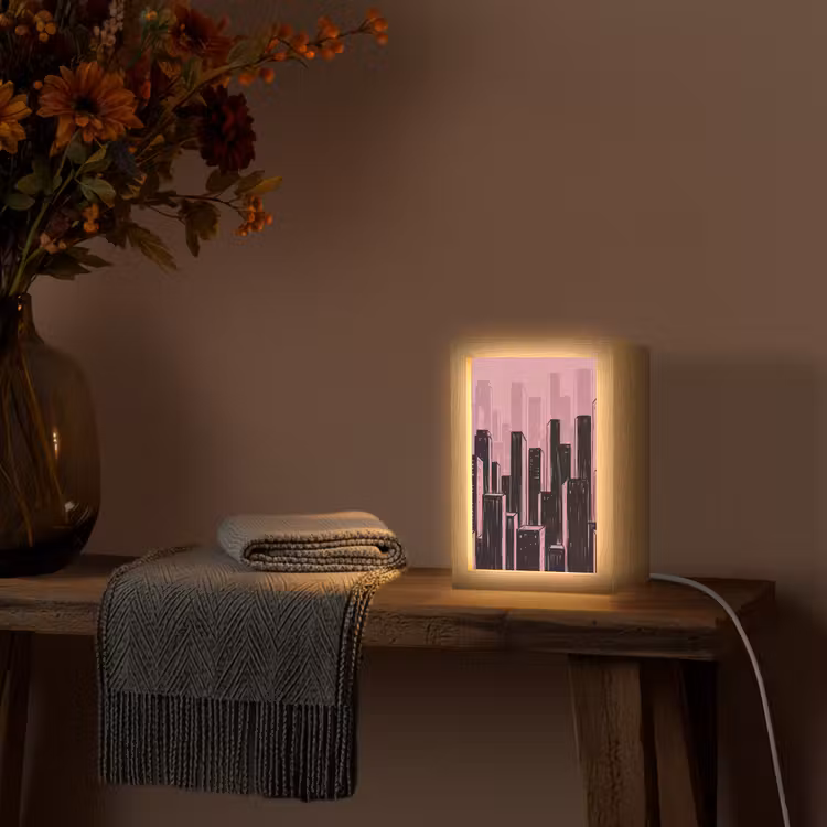 Gepersonaliseerde Lightbox - Stad - Abstract - Roze — 3