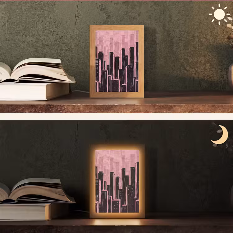 Gepersonaliseerde Lightbox - Stad - Abstract - Roze — 5