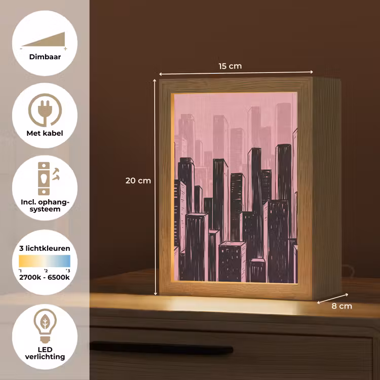 Gepersonaliseerde Lightbox - Stad - Abstract - Roze — 7