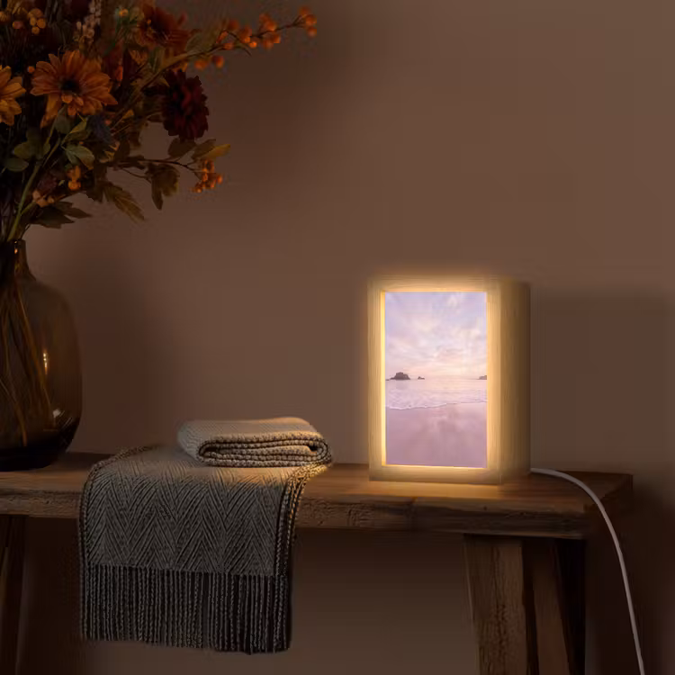 Gepersonaliseerde Lightbox - Strand - Zonsondergang - Roze — 3