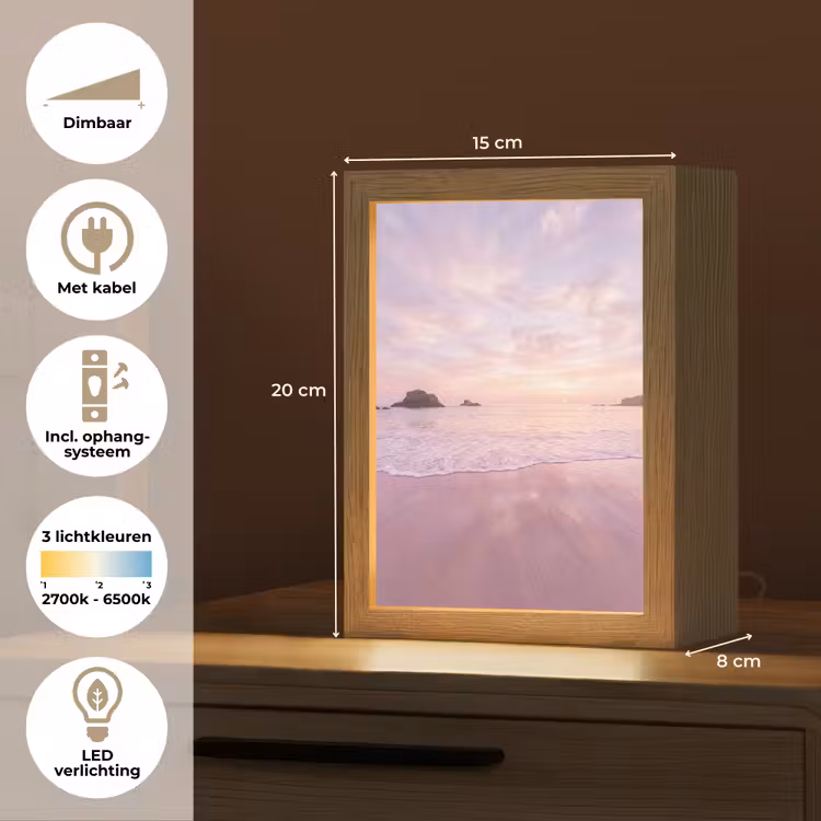 Gepersonaliseerde Lightbox - Strand - Zonsondergang - Roze — 7