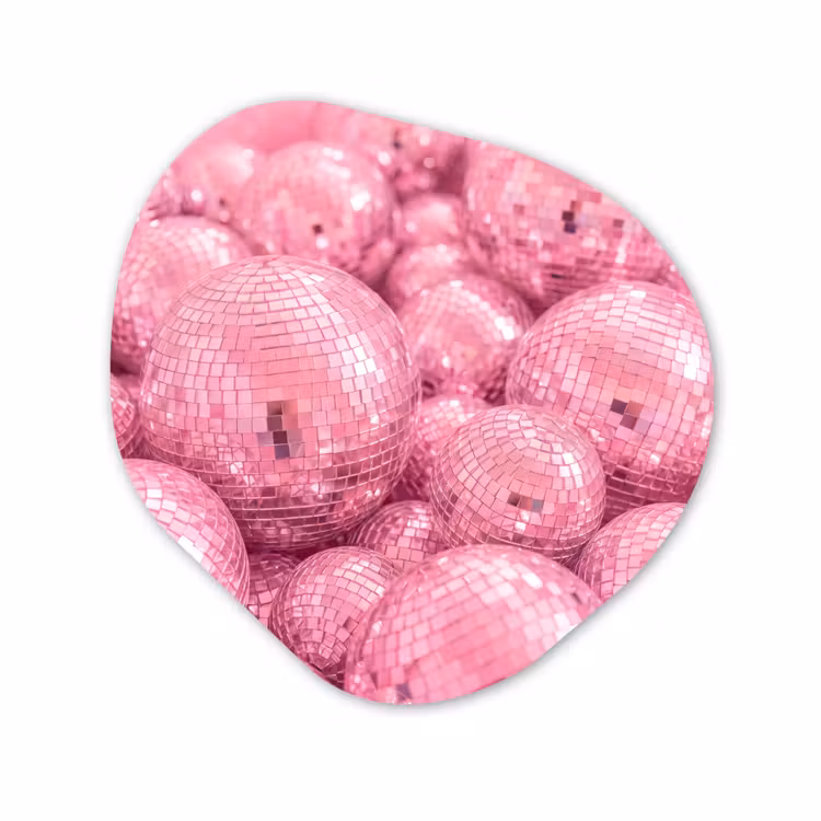 Organisch schilderij - Forex - Roze disco ballen — 1