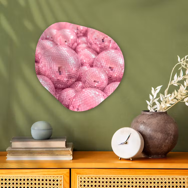 Organisch schilderij - Forex - Roze disco ballen — 2