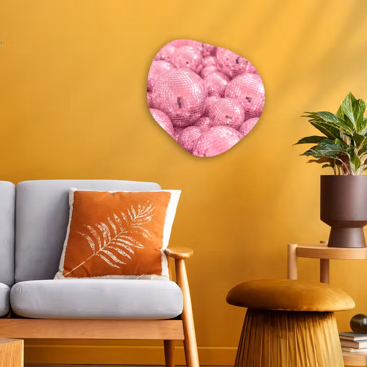 Organisch schilderij - Forex - Roze disco ballen — 3