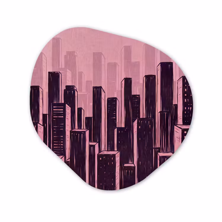 Organisch schilderij - Forex - Stad - Abstract - Roze — 1