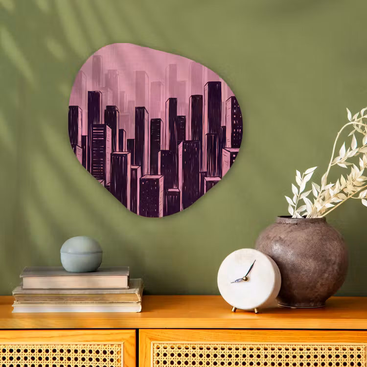 Organisch schilderij - Forex - Stad - Abstract - Roze — 2