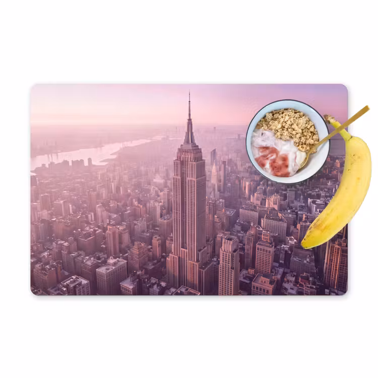 Placemat - 6 stuks - Stad - Gebouw - Roze — 1