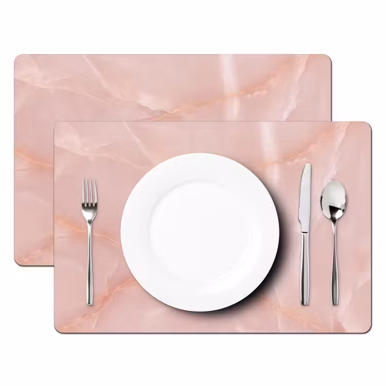 Placemat - 6 stuks - Textuur - Roze - Patroon — 2