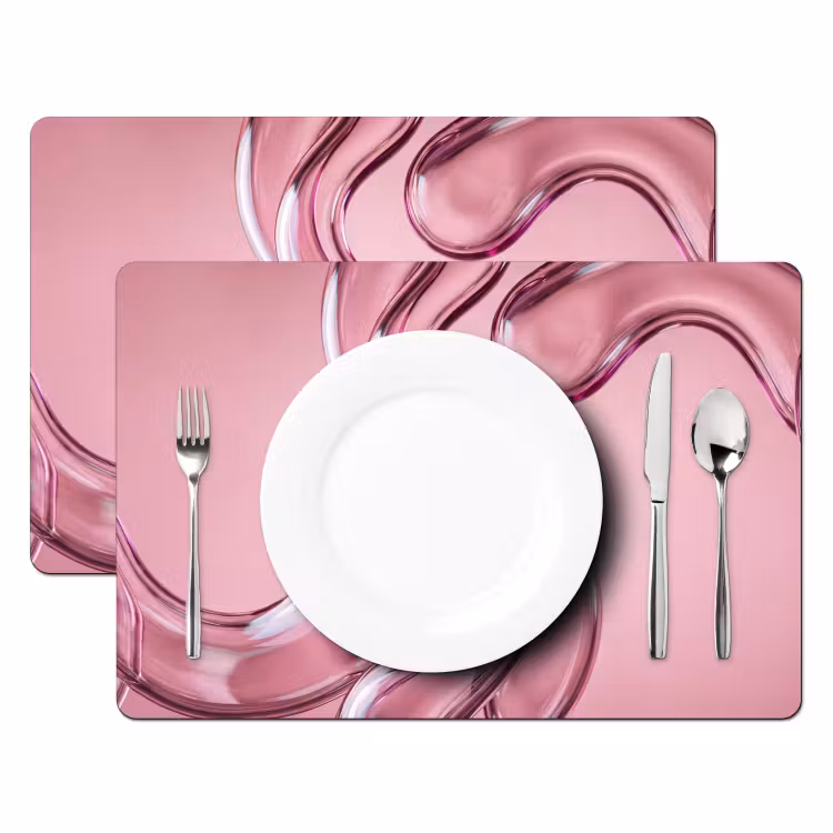 Placemat - 6 stuks - Vorm - Abstract - Roze — 2