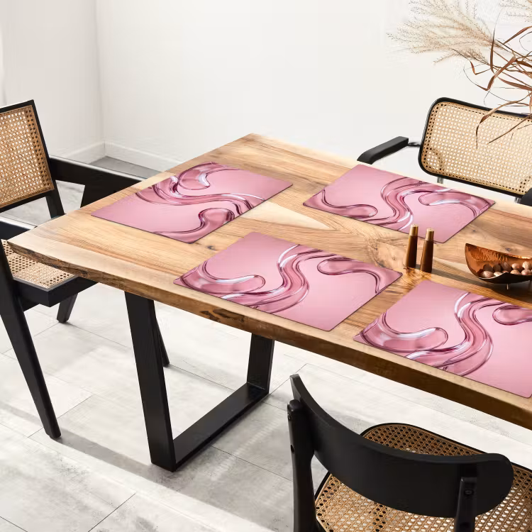 Placemat - 6 stuks - Vorm - Abstract - Roze — 3