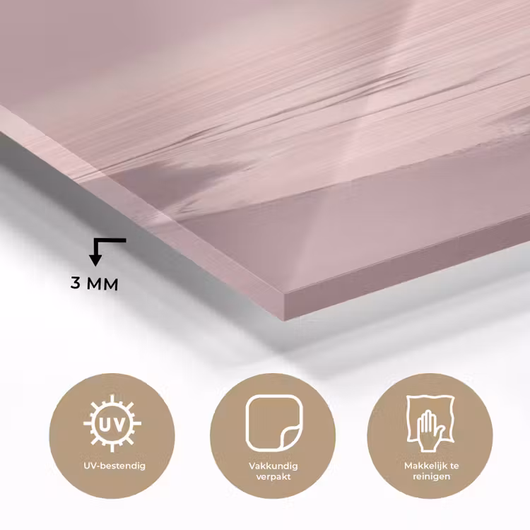Glas schilderij - Roze zonsondergang - Strand — 3