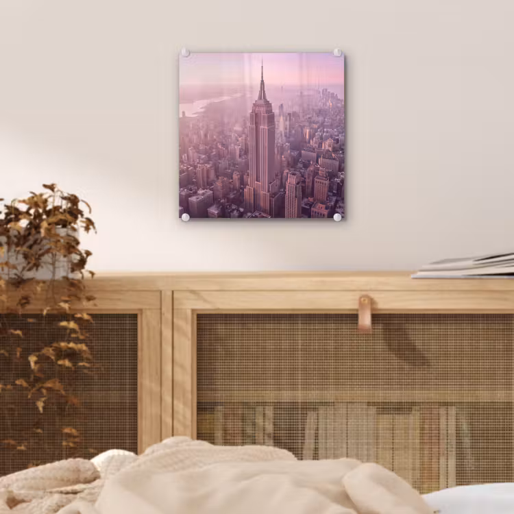 Glas schilderij - Stad - Gebouw - Roze — 5