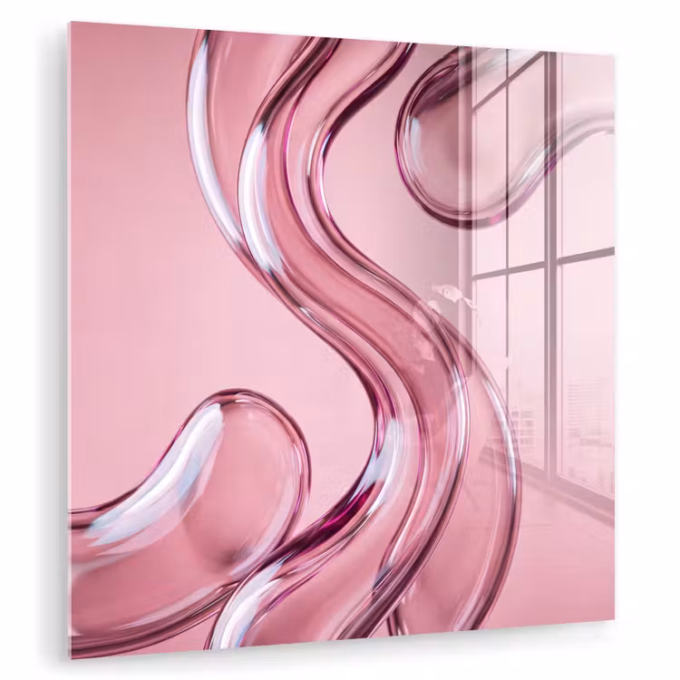 Glas schilderij - Vorm - Abstract - Roze — 1