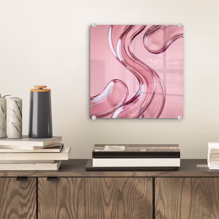 Glas schilderij - Vorm - Abstract - Roze — 2