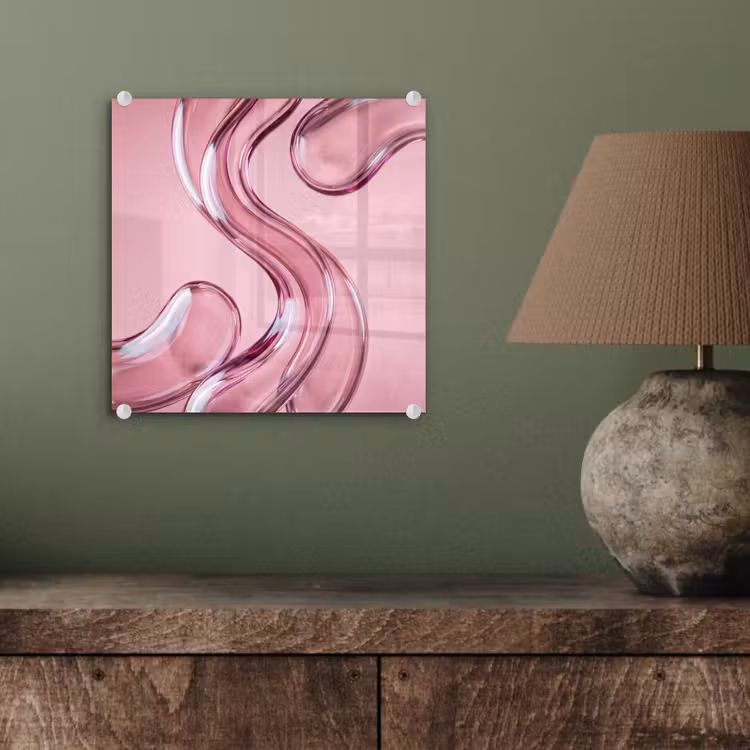 Glas schilderij - Vorm - Abstract - Roze — 4