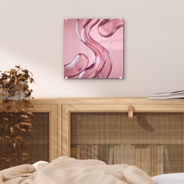Glas schilderij - Vorm - Abstract - Roze — 5