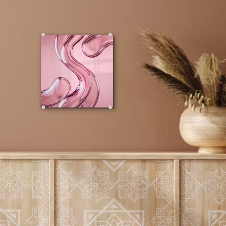 Glas schilderij - Vorm - Abstract - Roze — 6