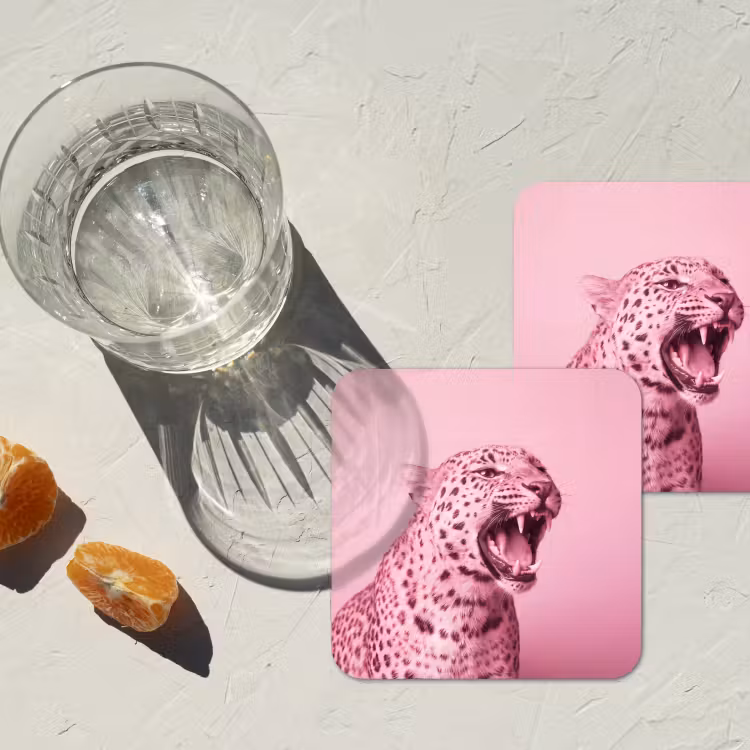 Onderzetter - Roze kat - Modern — 2