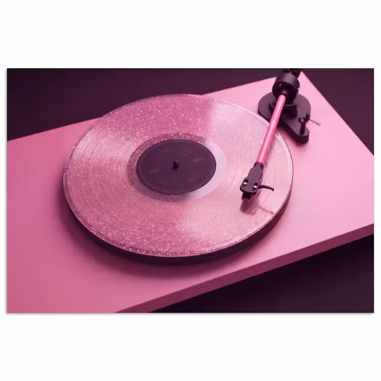 Poster - Platenspeler - Roze - Muziek — 1