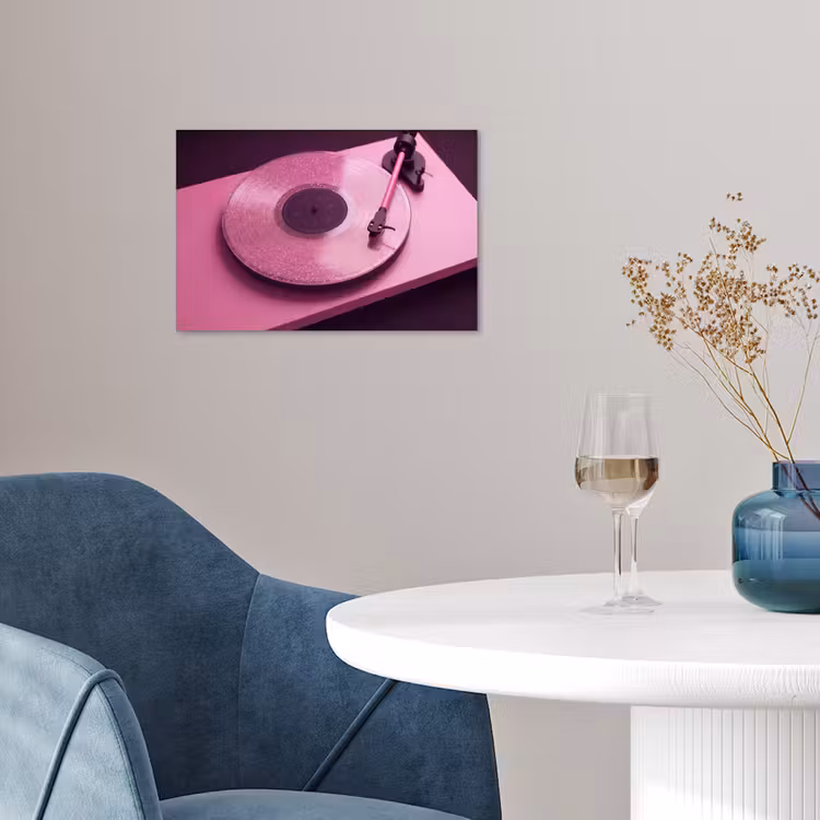 Poster - Platenspeler - Roze - Muziek — 4