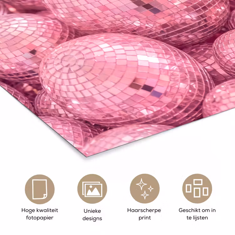 Poster - Roze disco ballen — 5