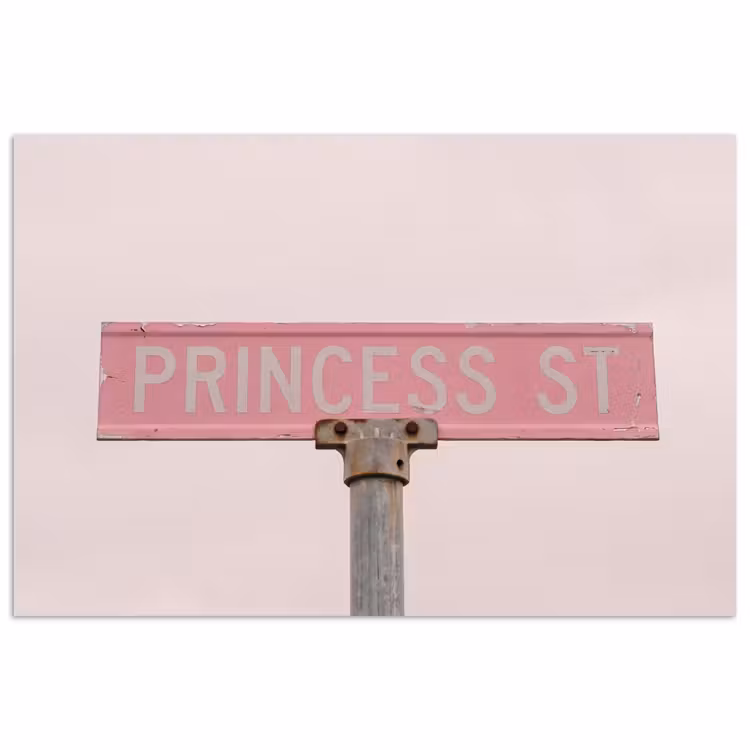 Poster - Roze straatnaambord - Stad — 1