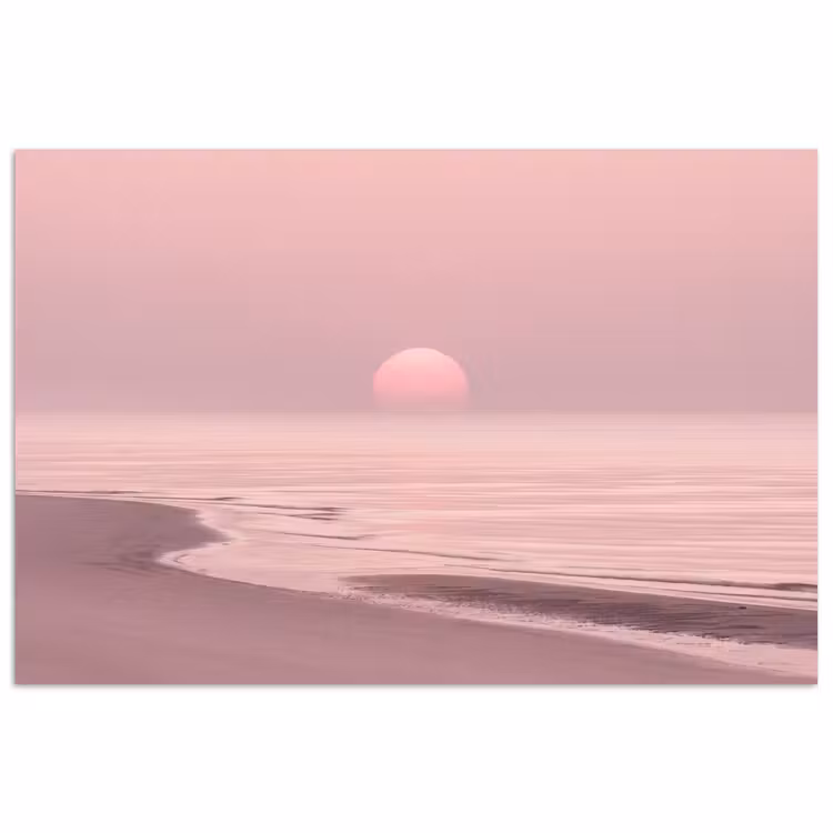 Poster - Roze zonsondergang - Strand — 1