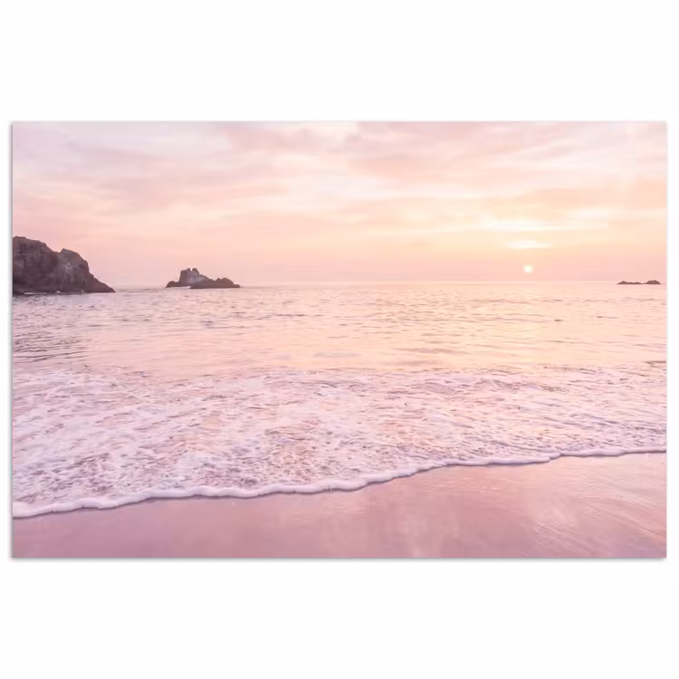 Poster - Strand - Zonsondergang - Roze — 1