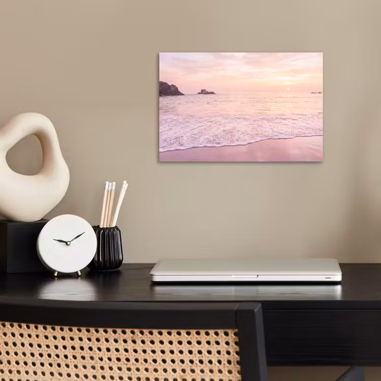 Poster - Strand - Zonsondergang - Roze — 2