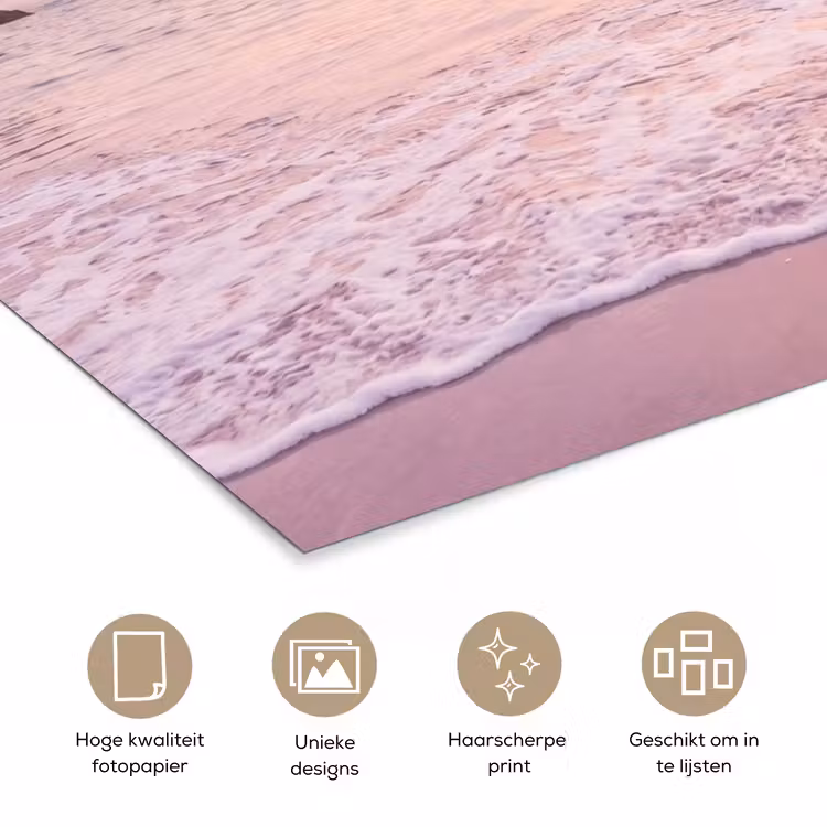 Poster - Strand - Zonsondergang - Roze — 5