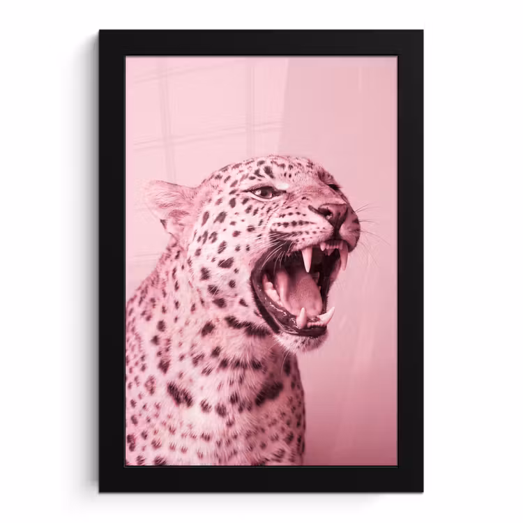 Poster met lijst - Roze kat - Modern — 1