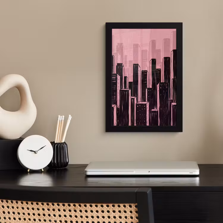 Poster met lijst - Stad - Abstract - Roze — 2