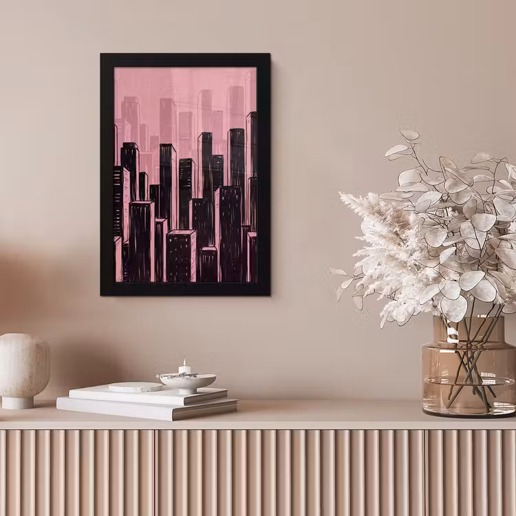 Poster met lijst - Stad - Abstract - Roze — 5