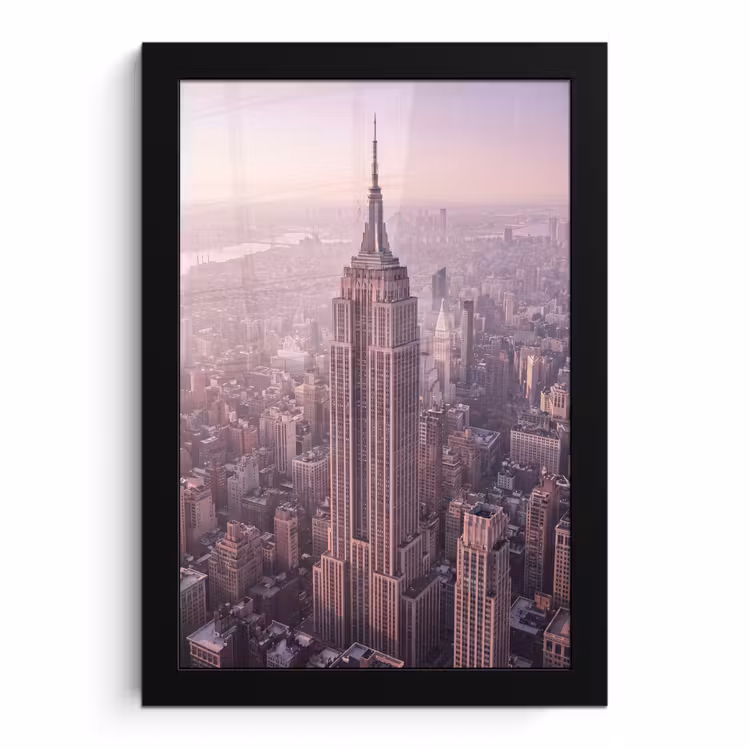 Poster met lijst - Stad - Gebouw - Roze — 1