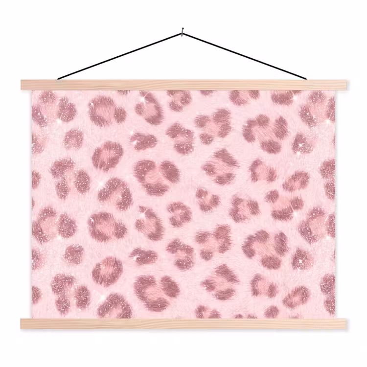 Schoolplaat - Roze dierenprint - Glitter — 1