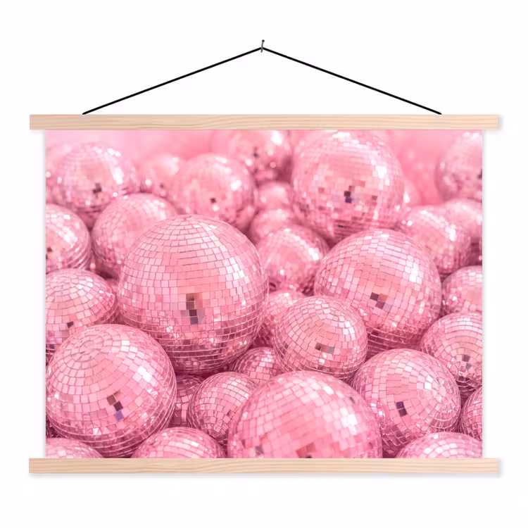 Schoolplaat - Roze disco ballen — 1