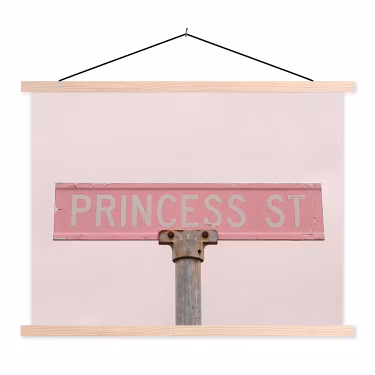 Schoolplaat - Roze straatnaambord - Stad — 1